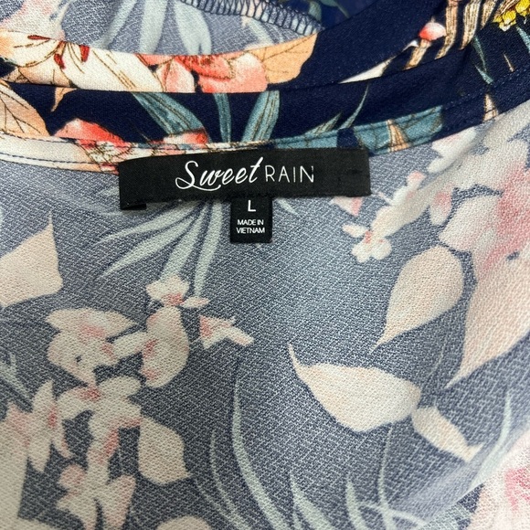 Sweet Rain Floral sheer long tunic LARGE - Picture 2 of 10